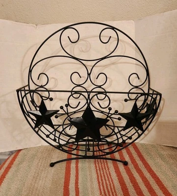 Soporte para Plato de Papel Decorativo Metal Rústico ESTRELLAS 13" Granja Cottagecore  Foto 1 de 4