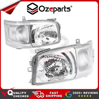 Pair LH+RH Head Light Lamp Fits Toyota Hiace Van Bus Commuter 2005~2010 - Image 1 of 4