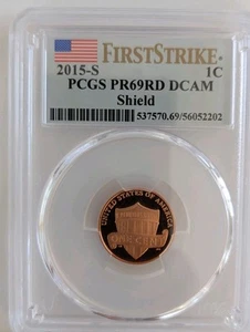 2015-S 1C LINCOLN CENT PCGS PR69DCAM FIRST STRIKE - Picture 1 of 4