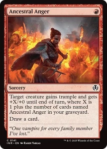 MTG (x4) Ancestral Anger (x4) Playset (Innistrad Remastered C#141) NM/LP - Foto 1 di 1