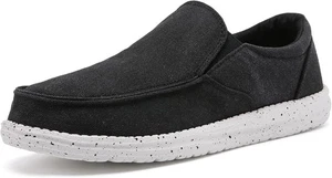 Men's Slip On Loafers Shoes w/Arch Support Insole for Plantar Fasciitis Canvas - Picture 1 of 6