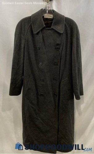 Cappotto Burberry England Uomo S Grigio 100% Lana Doppiopetto Vintage COA