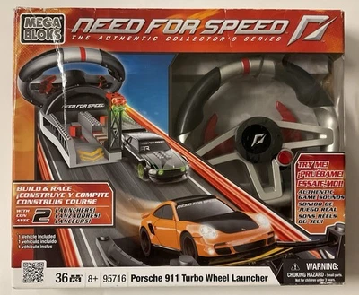 MEGA BLOKS #95716 NEED FOR SPEED PORSCHE 911 TURBO WHEEL LAUNCHER - DAMAGED BOX - Image 1 of 2