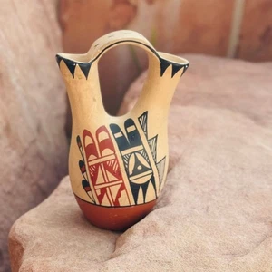 Jarrón de cerámica para boda Christine Tosa Jemez Pueblo nativo americano acoma hecho a mano - Imagen 1 de 10