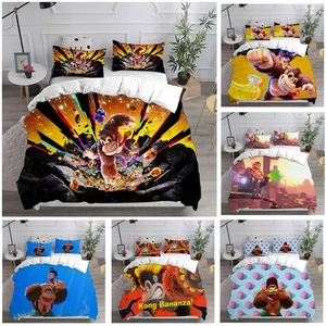 Cosplay Donkey Kong Bananza 3D Duvet Cover Bedding Set Pillowcase Quilt Single - Picture 1 of 34