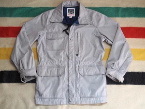 VTG 70s 80s Because It's There Seattle USA Outdoor Hiking Zip Gray Jacket Mens S - Picture 1 of 8