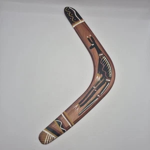 Arte aborigen boomerang hecho a mano y pintado a mano hecho en Australia - Imagen 1 de 4