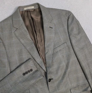 Lauren Ralph Lauren Blazer Sport Jacket Mens 42R Black Silk Wool Trim Fit - Picture 1 of 10