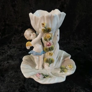 Vintage Dresden German Porcelain Cupid Angel F - Picture 1 of 9