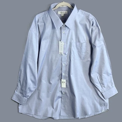Camisa de vestir Enro para hombre años 80 2 capas sin planchar manga larga talla 20 azul claro nueva con etiquetas Foto 1 de 4