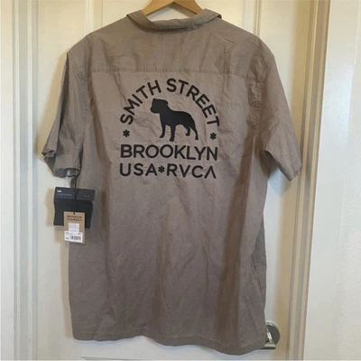 Camisa con cuello RVCA X Smith Street Brooklyn 100 % algodón nueva con etiquetas, talla XXXL 3XL Foto 1 de 4