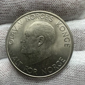 1967 5 kroner norway king olav - Picture 1 of 2