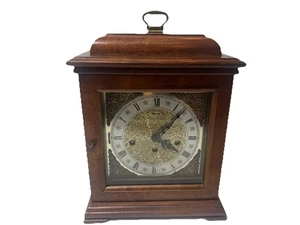 Ridgeway Franz Hermle WESTMINSTER Chime Key Wind OAK Wood Mantel Clock! WORKS! - Picture 1 of 14
