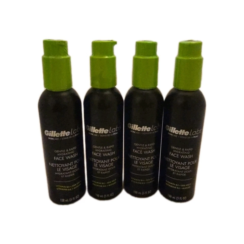 Gillette Labs Jabón Facial Hidratante Rápido Vitamina B3 Algas Marinas Paquete de 4 5 OZ Cada Botella Foto 1 de 4