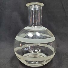 Glass Bud Vase Ball Shape Small Swirl Etched H4.5" x W3"