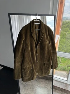 Blazer vintage Polo Ralph Lauren velluto pesante kaki taglia XL - Foto 1 di 14