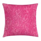 Hot Pink Throw Pillow Case Lovely Floral Swirls Square Cushion Cover 24 Inches