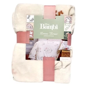 Coperta lancio pile Disney Bambi 127x152 cm morbida rosa pastello Primark decorazione casa - Foto 1 di 11