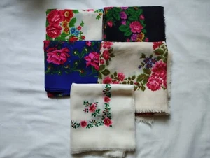 Vintage Colourful Shawl in Slavic folk style SCARF 5 pcs №4 - Picture 1 of 14