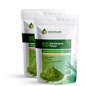 Kräuterland Bio Gerstengras Pulver 1kg - rein & ohne Zusätze für Green Smoothie - Bild 1 von 5
