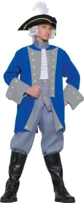 Fantasia Adulta Halloween Vestido Fantasia Patriótico Colonial General George Washington - Imagem 1 de 2