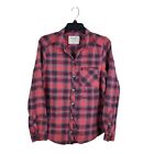 Abercrombie And Fitch Shirt Womens Large Red Plaid Viscose Logo Button Up Y2k