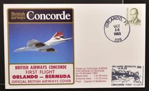 USA a BERMUDAS 1983 CONCORDE, British Airways primo volo FFC copertura ORLANDO a - Foto 1 di 5