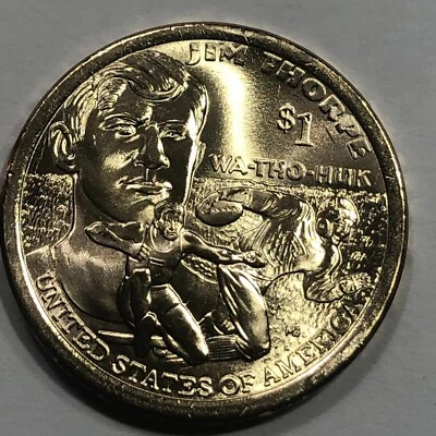 2018 D - Jim Thorpe  $1 Native American Golden Dollar Coin - Image 1 of 2