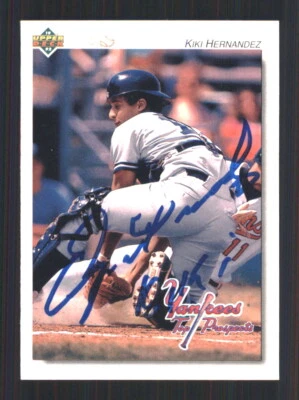 1992 Upper Deck Minor League #158 Kiki Hernandez - On Card Autograph - Image 1 of 2