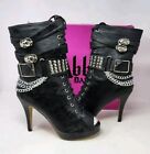 Vintage Abbey Dawn Avril Lavigne MFP Skull Heels Boots Booties Shooties Shoes 11