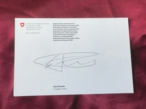 Autogramm GUY PARMELIN - Vizepräsident SCHWEIZ - handsignierte offizielle Karte - Bild 1 von 2