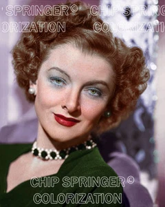 MYRNA LOY Emerald Choker & Dress | Beautiful 8x10 COLOR Photo by CHIP SPRINGER - Picture 1 of 1