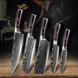 5 tlg Küchenmesser Kochmesser Set Japanisches Damaskus Edelstahl Profi Messer DE - Bild 1 von 9