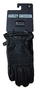 NEW GENUINE HARLEY DAVIDSON LOGO 98142-22VM MEN'S SMALL BLACK LEATHER GLOVES - Bild 1 von 3