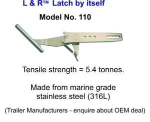 L&R Boat Latch Only for Fibreglass or Aluminium Boats Trailer Catch Buddy - Foto 1 di 3