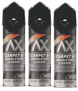 3 x 400ml Upholstery Interior & Carpet Cleaner Fast Removal Of Stains & Odours - Picture 1 of 2