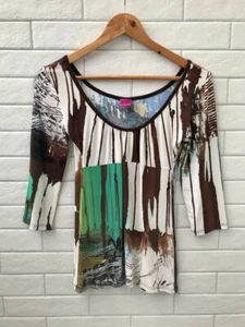 SAVE THE QUEEN Womens 3/4 Sleeve Multicolor Top Blouse Size S - Picture 1 of 12