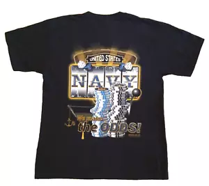 US Navy Mens Large T Shirt United States Navy We Make The Odds USN Tee Shirt - Picture 1 of 8