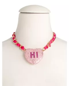 💗MOTHER’S DAY SALE Betsey Johnson ‘Hi’ Message Spring Rhinestone Necklace💗 - Picture 1 of 4