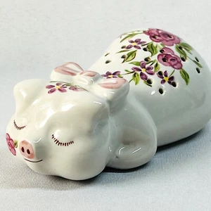 Avon Vintage Potpourri Ceramic Pig Floral Hand Painted Sachet Holder Brazil 1978 - Picture 1 of 8