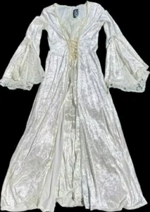 Vtg Lip Service Velvet Dress 90s Goth Grunge Victorian Revival Wedding Cream XS - Picture 1 of 21