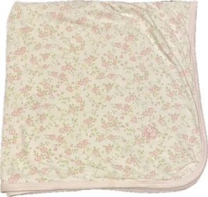 Baby Guess Layette Blanket Pink Floral Reversible 25” - Picture 1 of 7