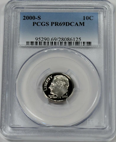 2000-S Proof Roosevelt Dime U.S. Coin PCGS PR69DCAM Cover