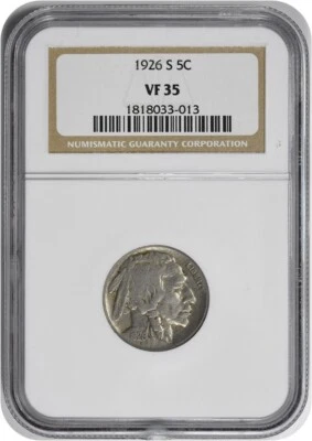 1926-S Buffalo Nickel VF35 NGC - Image 1 of 2