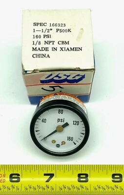 Pressure Gauge AMETEK SPEC 166323 1-1/2" Diameter P500K 160 PSI 1/8 NPT CBM lot - Image 1 of 3