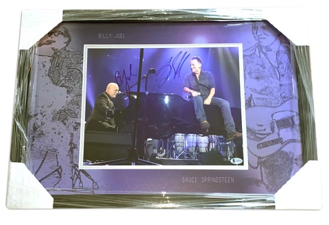 PIANO MAN BILLY JOEL BRUCE SPRINGSTEEN SIGNED 11X14 PHOTO CUSTOM FRAMED BECKETT Cover