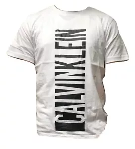 Camisa Manga Corta Cuello Redondo Hombres S-XL Calvin Klein Gráfico Logo Negro Blanco NUEVO - Imagen 1 de 32