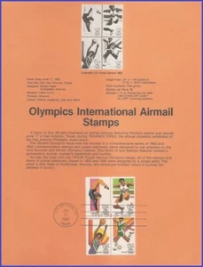 USA8 #C101-04 U/A PÁGINA DE RECUERDO FDC BL4 Juegos Olímpicos de Verano - Imagen 1 de 1