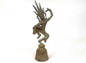 Clochette bouddhiste bronze danseuse Apsara Khmer Cambodge Thaïlande XIXème - Bild 1 von 1
