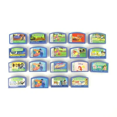 Leap Frog Blue Leapster Learning Game Lot 19 Cartridges Star Wars Batman Nemo - Image 1 of 4